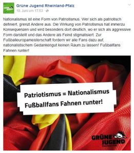 GRÜNE JUGEND Rheinland-Pfalz fordert: Fußballfans Fahnen runter!
